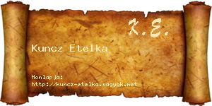 Kuncz Etelka névjegykártya